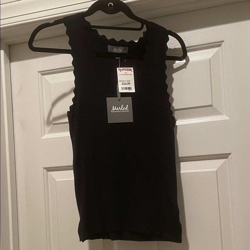Marled Black Sleeveless Top